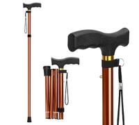 supregear Canne de Marche Pliable - Bâton de Marche Réglable en Hauteur, Canne de Voyage Légère et Flexible, Aide à la Mobilité Pliable pour Équilibre, pour Hommes et Femmes, Kaki