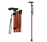 supregear Canne Pliante, Hauteur Réglable à 5 Niveaux Canne de Marche Légère Portable Bâtons de Voyage avec Dragonne et Poignée en T pour Personnes Âgées Handicapées Hommes Femmes, Kaki