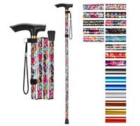 supregear Canne Pliante, Hauteur Réglable à 5 Niveaux Canne de Marche Légère Portable Bâtons de Voyage avec Dragonne et Poignée en T pour Personnes Âgées Handicapées Hommes Femmes, Bleu Encre