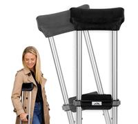 supregear Coussins pour béquilles et poignées (lot de 4), rembourrage doux et confortable pour les aisselles, coussin respirant et antidérapant pour béquilles, Noir