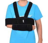 supregear Écharpe de Bras Immobilisateur d'épaule, Réglable Confortable Élingue d'immobilisation pour Bras/Main/Coude, Echarpe de Soutien pour Bras Droit et Bras Gauche - Noir, L