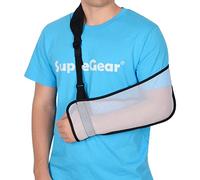 supregear Écharpe de Bras, Sling Bras Écharpe de Bras en Maille, Bride D'immobilisation de Bras D'épaule Légère Support de Stabilisateur D'épaule Respirant pour Bras Coude Poignet Main, Blanc