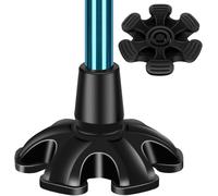 supregear Embout de Canne avec 6 Griffes, Antidérapant 6 Support Caoutchouc Embout de Remplacement Autoportant pour Canne de Marche Standard de 19 mm de Diamètre Canne Pliante Accessoire, Noir