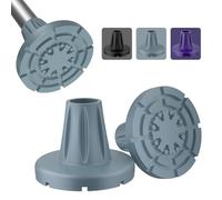 supregear Embouts de Béquilles 7/8 in (22 mm), Embouts en Caoutchouc Antidérapants Tous Terrains, Pieds de Remplacement Haute Résistance pour Canne, Base Large avec Insert Métallique, Lot de 2, Gris