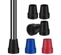 supregear Embouts de Canne 19 mm - Lot de 4 Embouts de Rechange en Caoutchouc Résistant, Embouts Antidérapants Renforcés en Acier pour Cannes et Béquilles, Noir