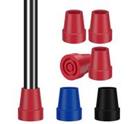 supregear Embouts de Canne 19 mm - Lot de 4 Embouts de Rechange en Caoutchouc Résistant, Embouts Antidérapants Renforcés en Acier pour Cannes et Béquilles, Rouge