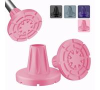 supregear Embouts De Canne 19 mm Robustes, Antidérapants Capuchons De Pieds Remplacement Tous Terrains Avec Base Élargie avec Insert Métallique Pour Seniors Et Personnes Âgées, Lot De 2, Rose