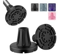 supregear Embouts De Canne 19 mm Robustes, Antidérapants Capuchons De Pieds Remplacement Tous Terrains Avec Base Élargie avec Insert Métallique Pour Seniors Et Personnes Âgées, Lot De 2, Noir