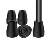 supregear Embouts de Canne (4 Paquet), Antidérapant Stable 19 mm Embout de Canne de Remplacement pour Canne de Marche Béquille Caoutchouc Haute Résistance et Noir de Carbone Coussinet de Pied Mixte
