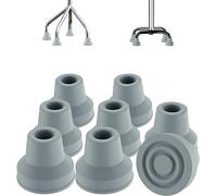 supregear Embouts de Canne Quad, Embouts de Canne en Caoutchouc Antidérapants Robustes Standard d'un Diamètre de 1/2 Pouce, Accessoire pour Bâton de Marche et Station Debout, Gris