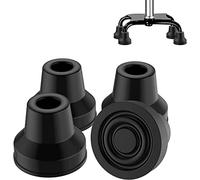 supregear Embouts de Canne Quadruple, Lot de 4 Embout de Canne en Caoutchouc Antidérapant, Pied en Caoutchouc de Rechange pour 13 mm de Diamètre Standard Accessoire de Marche et Debout, Noir