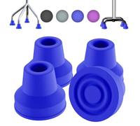 supregear Embouts de Canne Quadruple, Lot de 4 Embout de Canne en Caoutchouc Antidérapant, Pied en Caoutchouc de Rechange pour Canne de 16 mm de Diamètre Standard Accessoire de Marche et Debout, Bleu