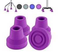 supregear Embouts de Canne Quadruple, Lot de 4 Embout de Canne en Caoutchouc Antidérapant, Pied en Caoutchouc de Rechange pour Canne de 13 mm de Diamètre Standard Accessoire de Marche et Debout,Violet