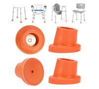 supregear Embouts de Pieds pour Chaise de Douche, Remplacements Inclinés Robustes 1 Pouce/25 mm, Embouts en Caoutchouc Antidérapants Extrême pour Tabouret de Bain et Escabeau, Lot de 4, Orange