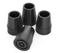 supregear Embouts de Rechange pour Béquilles, Cannes et Bâtons de Marche, 4 Pièces, Embouts en Caoutchouc Résistants de 25 mm, Noir
