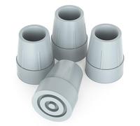 supregear Embouts de Rechange pour Béquilles, Cannes et Bâtons de Marche, 4 Pièces, Embouts en Caoutchouc Résistants de 25 mm, Gris