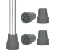 supregear Embouts en Caoutchouc (Lot de 4), Embouts de Canne de 19 mm Antidérapants avec Inserts Métalliques Accessoires de Canne de Marche, Gris