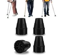 supregear Embouts en Caoutchouc pour Bâtons de Marche, Lot de 4 Embouts de Rechange 22 mm pour Cannes, Béquilles et Bâtons de Marche, Antidérapants avec Insertion Métallique, Grip Extrême