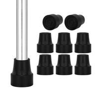 supregear Embouts en Caoutchouc pour Bâtons de Marche, Lot de 8 Embouts de Canne de Remplacement 19 mm Accessoires pour Canne avec Inserts Métalliques, Noir