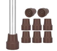 supregear Embouts en Caoutchouc pour Bâtons de Marche, Lot de 8 Embouts de Canne de Remplacement 19 mm Accessoires pour Canne avec Inserts Métalliques, Marron