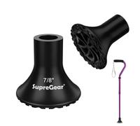 supregear Embouts en Caoutchouc pour Béquille (2-Pack), Embout Tout-Terrain de 22 mm pour Béquille, Patin de Remplacement Épais et Robuste pour Cannes de Marche et Béquilles Pliantes