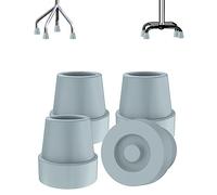 supregear Embouts en Caoutchouc pour Canne (Lot de 4), Embout de Canne Quadruple Antidérapant 13 mm Caoutchouc de Remplacement pour Bâtons de Marche, Béquilles et Accessoires de Canne Pliante, Gris