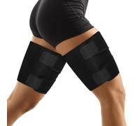 supregear Enveloppements de Cuisse de Soutien, Lot de 2 Manchons de Compression Antidérapants pour Cuisse Attelle Réglable en Néoprène pour la Cuisse Supérieure, Noir, M