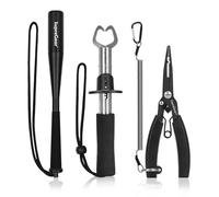 supregear Kit d'Outils de Pêche, Pince de Pêche avec Étui/Cordon, Pince à Lèvres de Poisson, Tueur de Poissons en Aluminium, Équipement de Pêche en Eau Salée, Cadeaux pour Hommes, Noir