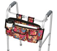supregear Marcheur Sac, de Haute Qualité Panier de Marche Pliable Organisateur Pochette Pour N'importe Quel Walker Style Rollator et Fauteuil Roulant, Floral