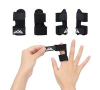 supregear Pack de 4 attelles ajustables pour Doigt, Support pour Doigt Gâché, Redressement pour Index/Majeur/Annulaire et Auriculaire, Noir