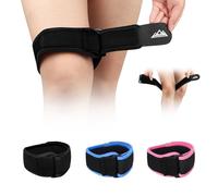 supregear Patella Bande de Soutien, Bandelette de Compression pour Syndrome de la Bandelette Ilio-Tibiale Genou Cuisse Hanche & ITB Support Ajustable Tendinite Rotulienne Osgood Schlatters, Noir