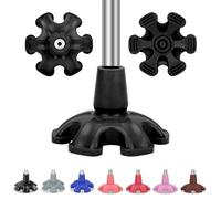 supregear Pointe de Canne, Embout en Caoutchouc Autoportant 19 mm Antidérapant à Six Points pour Canne Pliable, Noir