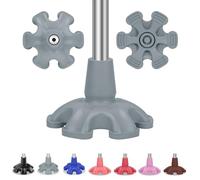 supregear Pointe de Canne, Embout en Caoutchouc Autoportant 19 mm Antidérapant à Six Points pour Canne Pliable, Gris