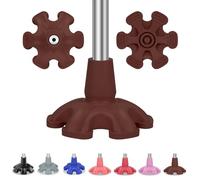 supregear Pointe de Canne, Embout en Caoutchouc Autoportant 19 mm Antidérapant à Six Points pour Canne Pliable, Marron