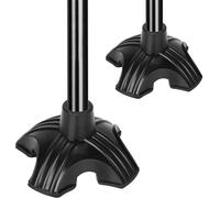 supregear Pointes de Canne 2-Pack, Embout Canne en Caoutchouc à Support Quadruple, Rechange Autoportant 4 Points pour Canne de Marche Standard de 19 mm de Diamètre, Accessoire de Canne Pliable, Noir