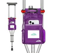 supregear Sac pour Béquilles, Sac de Rangement de Grande Capacité avec Porte-Gobelet et Poches Multiples, Imperméable pour Béquilles Sous le Bras, Violet
