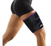 supregear Soutien aux Cuisses, Gaine de Compression Réglable en Néoprène pour les Cuisses, les Ischio-Jambiers et les Quadriceps, Respirante et Antidérapante, Pour les Femmes Hommes, Noir+Violet, M