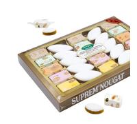 Suprem Nougat | Coffret Cadeau 275 g avec 15 Torroncini Tendres & 10 Calissons | Arômes Pistache, Framboise, Citron, Orange & Café | Nougat Français | Sélection 18 Carats