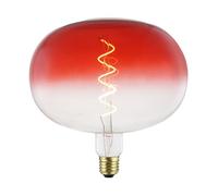 Suprema, Ampoule Décorative, Vintage Pomme, Filament Spirale, Finition Rouge Dégradé, Dimmerable, Lumière Chaude 2200K, Culot E27
