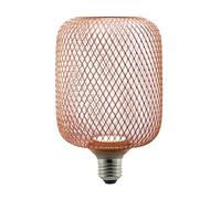 Suprema Ampoule LED Décorative avec Diffuseur Spot et Cage en Métal, E27,110 lm, 220-240V, Lumière Chaude 1800K, 3,5W, 100x162 mm, Dimmable (cuivre)