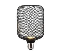 Suprema Ampoule LED Décorative avec Diffuseur Spot et Cage en Métal, E27,110 lm, 220-240V, Lumière Chaude 1800K, 3,5W, 100x162 mm, Dimmable (noir)