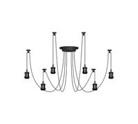 Suprema, Lustre Spider en Aluminium Canon de Fusil, Suspension avec 6 Câbles de 2M, Culot E27, Max 60W par Douille