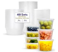 Supreme Deli Lot de 24 Boites Rangement Caisses Rangement Réutilisables en Plastique avec Couvercles Passe au Micro-ondes et au Congélateur Passe au Lave-vaisselle