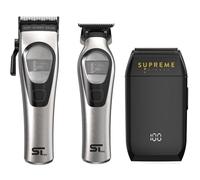 Supreme Trimmer Ensemble de barbier 3 en 1 | Kit tondeuse et tondeuse Torq avec rasoir Crunch | Outils de barbier professionnels à faible bruit pour homme avec systèmes de lames amovibles