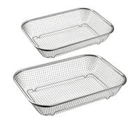 Supremery Lot de 2 paniers de cuisson en acier inoxydable pour four - Pour cuisson à air chaud à faible teneur en matière grasse - Cuisson au four ou au barbecue