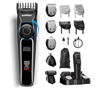 SUPRENT Tondeuse à barbe pour homme - Kit de toilettage étanche sans fil pour la barbe, le visage, le nez et le corps, tondeuse à cheveux réglable avec ensemble de 40 longueurs, 3,5 heures d'autonomie