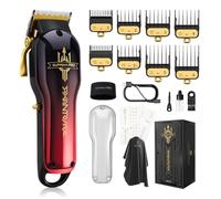 SUPRENT Tondeuse à cheveux pour barbier, kit de barbier professionnel avec moteur sans balais, kit de coupe de cheveux rechargeable avec boîtier personnalisable (rouge)