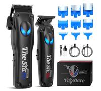SUPRENT Tondeuse à Cheveux Professionnelle Homme, Tondeuse Barbe Kit avec 9 Peigne de Guidage Sans Fil Coupe de Cheveux Electriques (Noir)