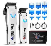 SUPRENT Tondeuse à cheveux professionnelle pour homme - Kit de coupe de cheveux sans fil 7500 tr/min, ensemble combiné tondeuse électrique et tondeuse, kit de coupe de cheveux rechargeable pour