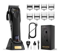 SUPRENT Tondeuse Cheveux Professionnelle Pour Homme - Moteur Brushless à Grand Couple & DLC Lame Amovible Enduite - Rasoir Barbe Homme Cadeau Kit de Tondeuse à Cheveux Sans Fil (Noir)